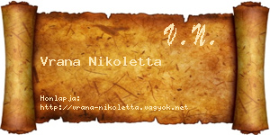 Vrana Nikoletta névjegykártya
